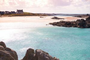 typical Brittany coast in the north of France